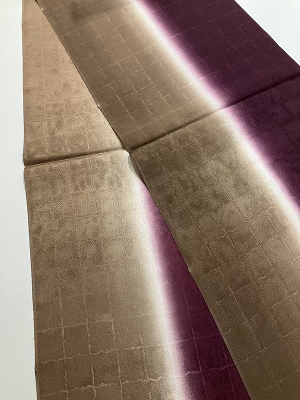 帯揚 縦ボカシ染め分け 茶×赤紫 (全5色) [obiage019] 【公式通販】