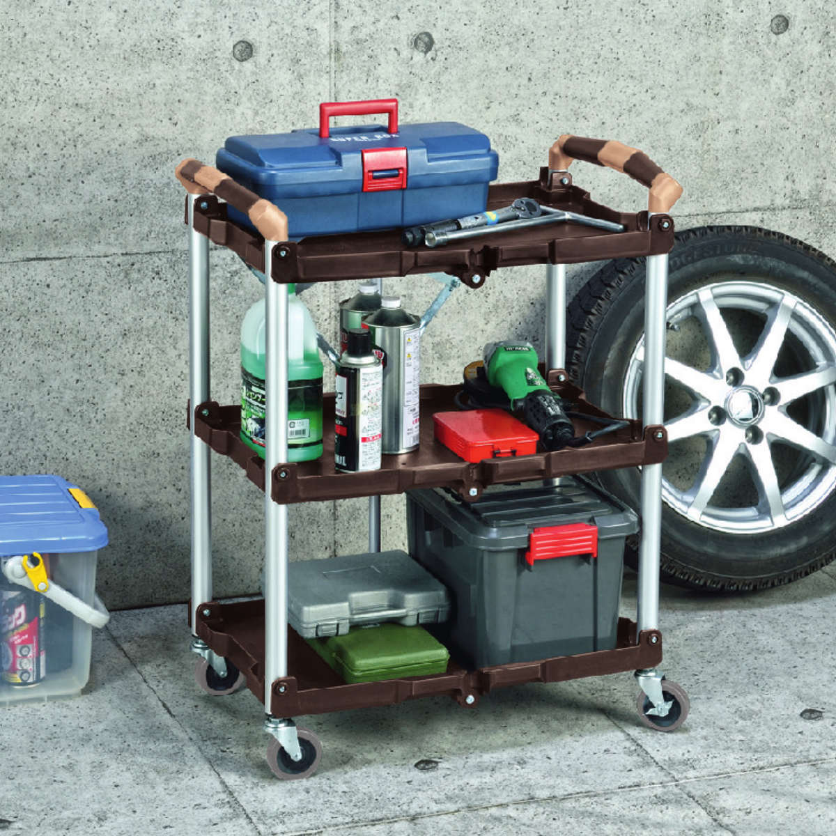 マルチワゴン 折りたたみ 3段 キャスター 幅44.5x奥行66.5x高さ84.5cm ワゴン 軽量 折り畳み キッチンワゴン 収納 ラック ストッカー サイドワゴン アウトドア マルチワゴン 折りたたみ 3段 キャスター 幅44.5x奥行66.5x高さ84.5cm ワゴン 軽量 折り畳み キッチンワゴン 収納 ラック ストッカー サイドワゴン アウトドア