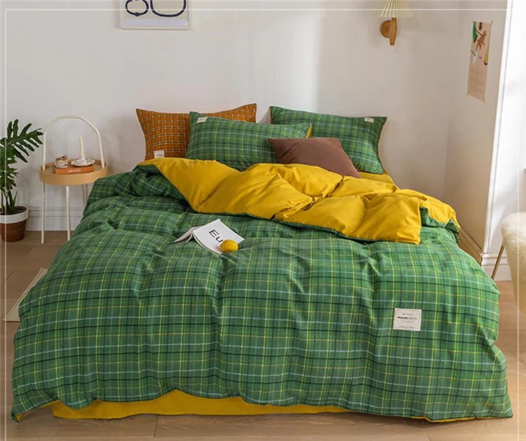 簡単スタイルアップ韓国ファッション シンプル 格子縞 ベッドシート 4点セット ガーリーなスタイル キルトカバー 寝具 3点セット seet系 気質 おしゃれな 大人気 簡単スタイルアップ韓国ファッション シンプル 格子縞 ベッドシート 4点セット ガーリーなスタイル キルトカバー 寝具 3点セット seet系 気質 おしゃれな 大人気