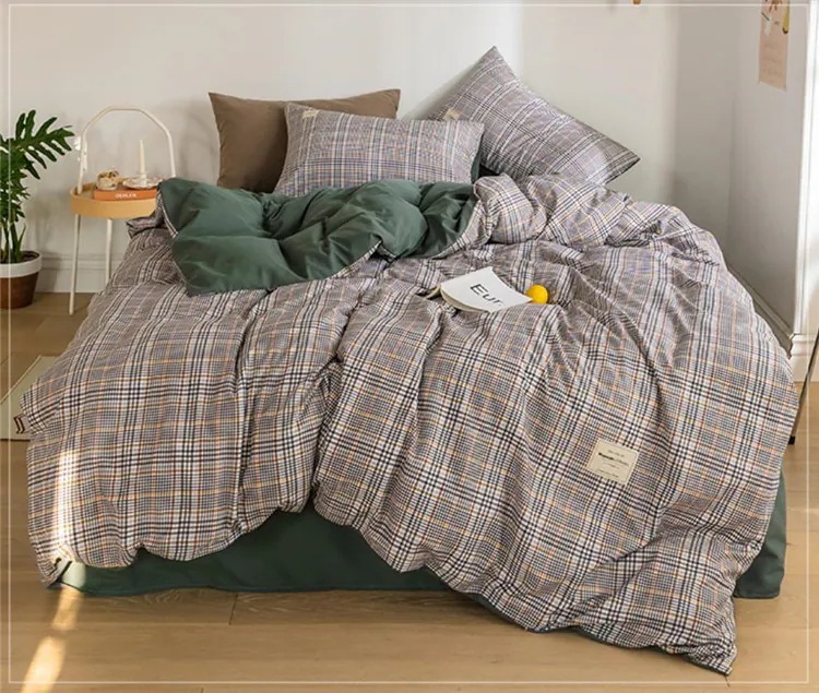 簡単スタイルアップ韓国ファッション シンプル 格子縞 ベッドシート 4点セット ガーリーなスタイル キルトカバー 寝具 3点セット seet系 気質 おしゃれな 大人気 簡単スタイルアップ韓国ファッション シンプル 格子縞 ベッドシート 4点セット ガーリーなスタイル キルトカバー 寝具 3点セット seet系 気質 おしゃれな 大人気
