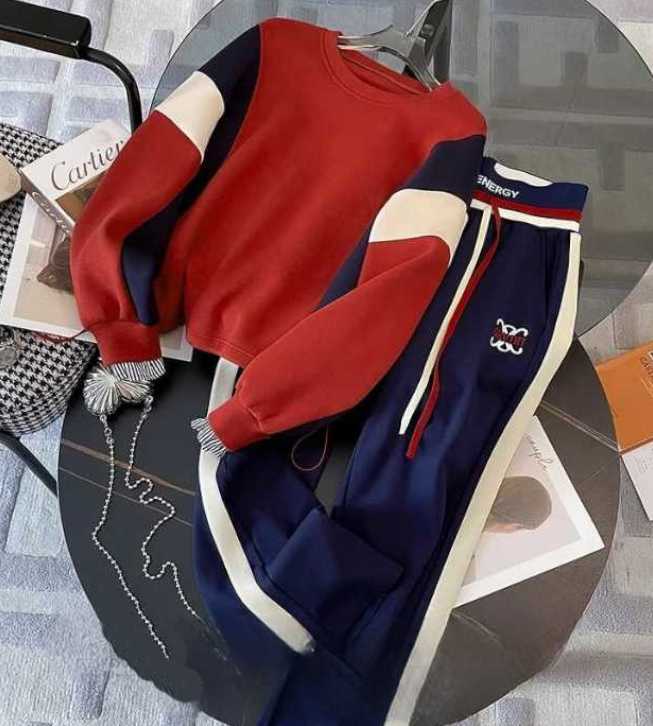きれいめ レディースファッション スウェット ジャージ 上下2点セット 小さいサイズ 大きいサイズ S M L XL 2XL メンズライク 重ね着風異素材セットアップ スポーツウエア スポーティー