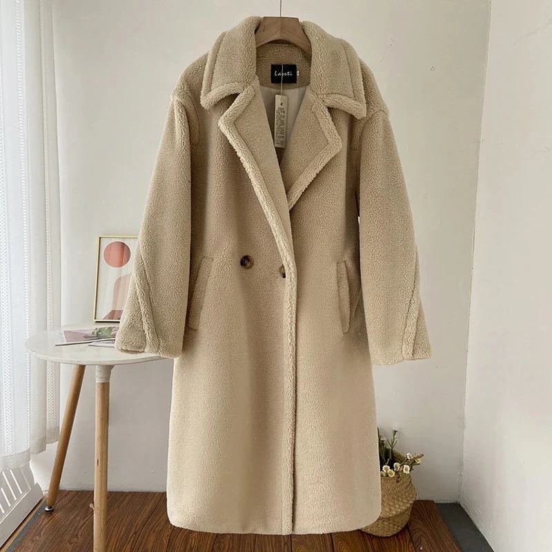 【急速出荷】ロング丈 フェイクファー 大人 カジュアル 膝下丈 暖かい 秋冬 韓国風