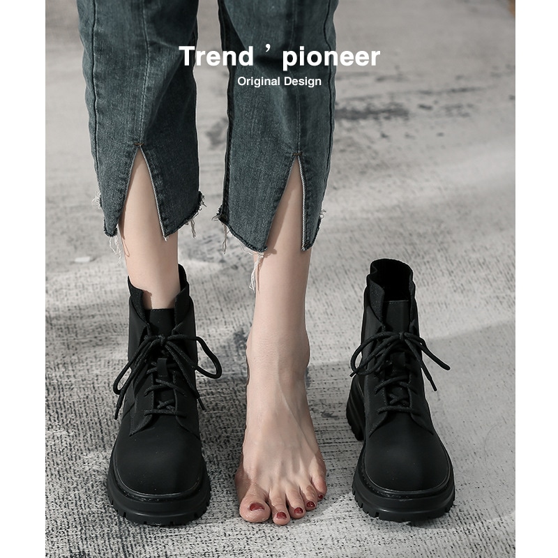 真皮高マーチンブーツ女性秋の厚底揚げ街のイエローブーツの前に柔らかい皮の太さと短い靴の子供がいます 真皮高マーチンブーツ女性秋の厚底揚げ街のイエローブーツの前に柔らかい皮の太さと短い靴の子供がいます