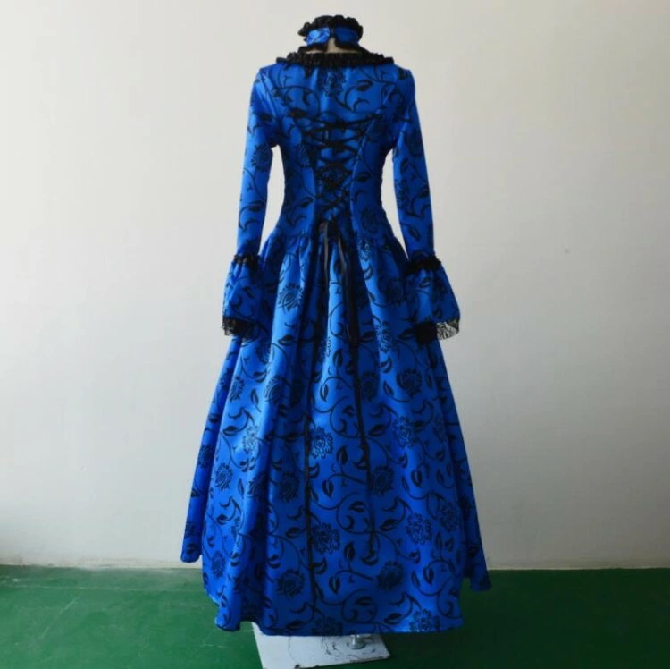 レトロドレス 大人用コスプレ衣装 ロングドレス 長袖 ハロウィン衣装 プリンセスライン お姫様 プリンセス 欧風 貴族 ハロウィンコスチューム cosplay 変装 イベント 舞台劇 舞台衣装