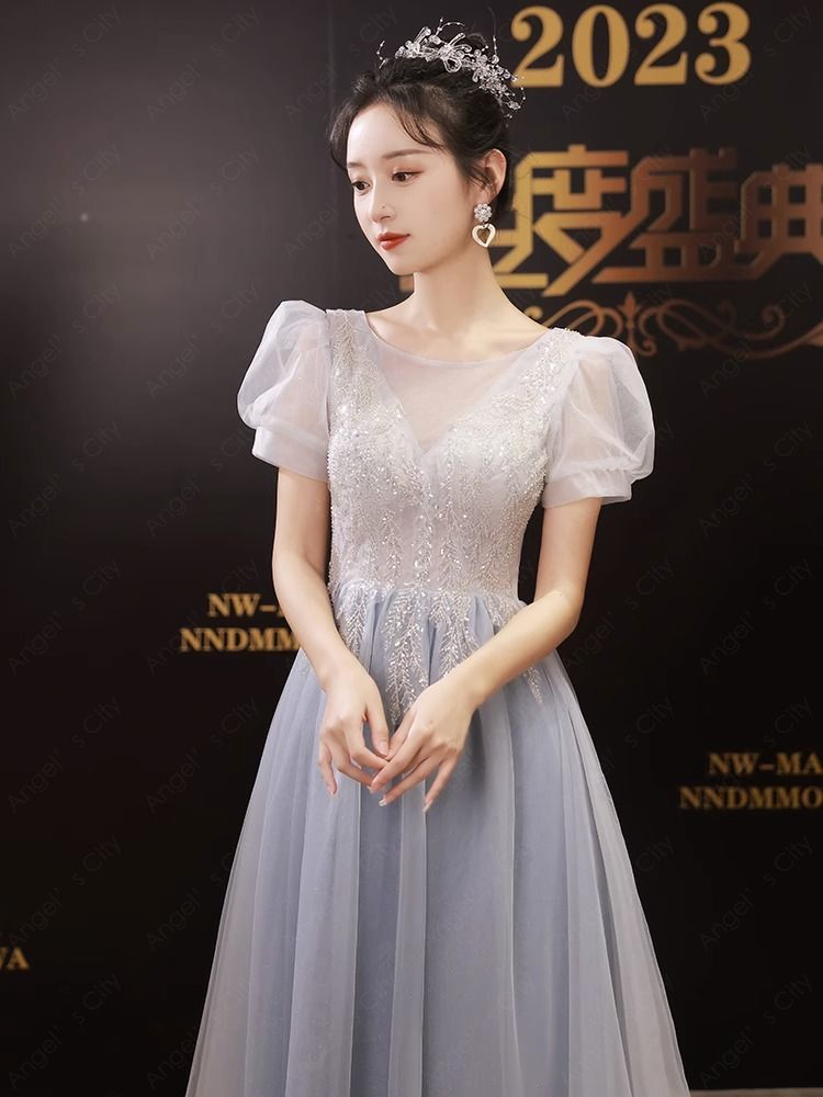 パーティードレス イブニングドレスの女宴会気質軽贅沢ワンピース-18