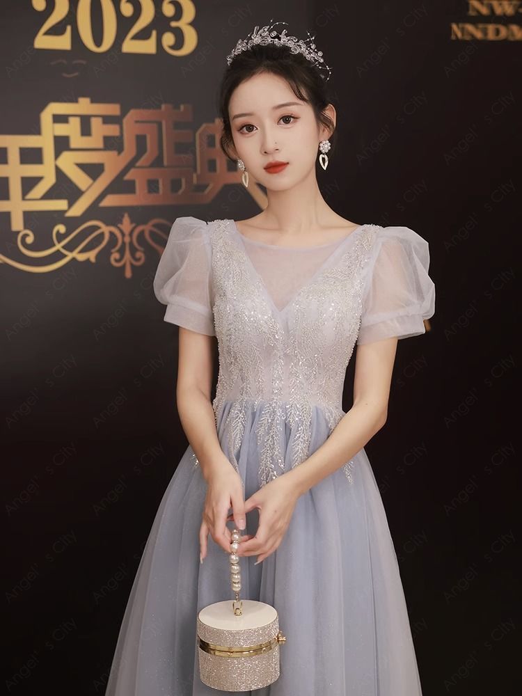 パーティードレス イブニングドレスの女宴会気質軽贅沢ワンピース-18