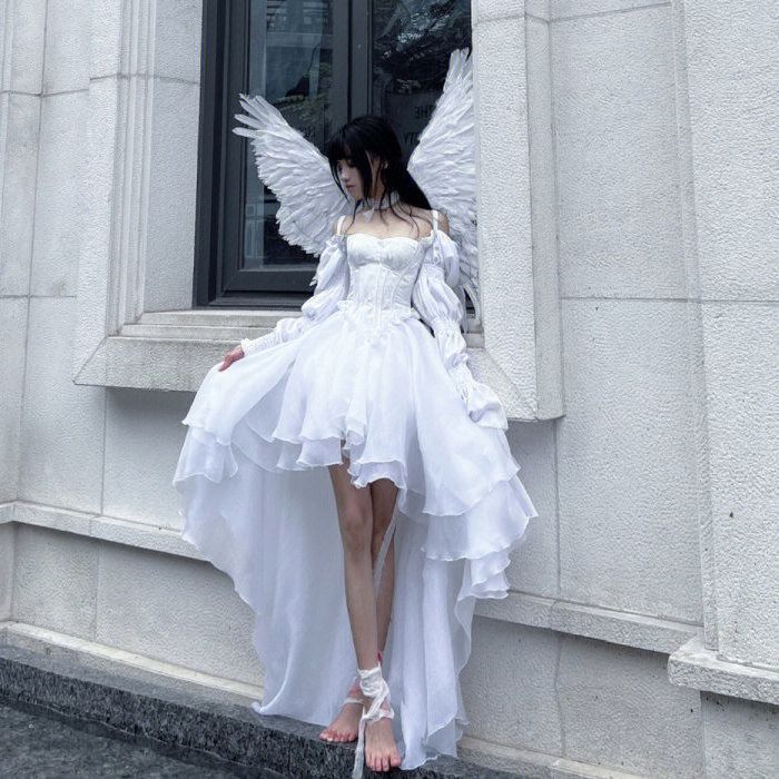 韓国ファッションッロリータ コスプレ 25新作 ロリータ ワンピース ドレス バブル袖 可愛い レース ワンピース脚魅せミニスカート 韓国ファッションッロリータ コスプレ 25新作 ロリータ ワンピース ドレス バブル袖 可愛い レース ワンピース脚魅せミニスカート