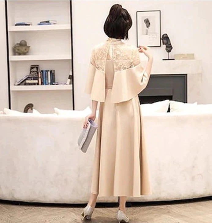 ドレス 結婚式 お呼ばれ パーディー ミモレ丈 パーティードレス レースドレス ワンピース おしゃれ フォーマル 二次会 パーティー お呼ばれ 演奏会 成人式