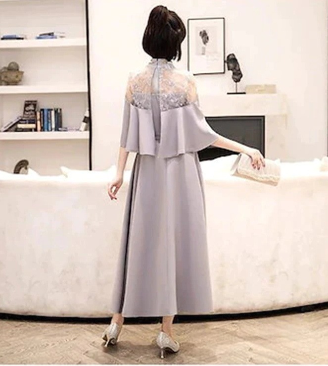 ドレス 結婚式 お呼ばれ パーディー ミモレ丈 パーティードレス レースドレス ワンピース おしゃれ フォーマル 二次会 パーティー お呼ばれ 演奏会 成人式