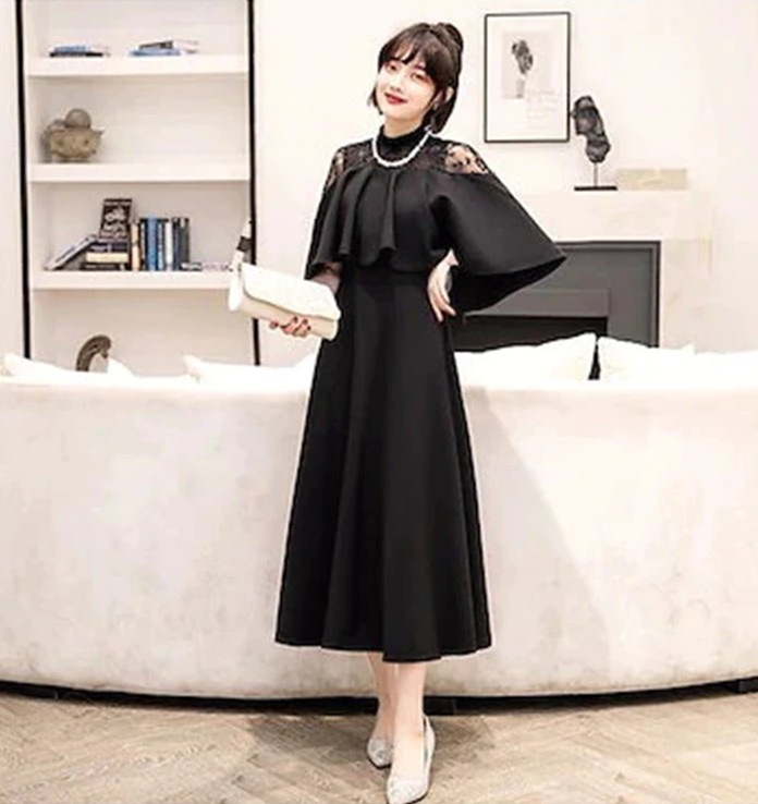 ドレス 結婚式 お呼ばれ パーディー ミモレ丈 パーティードレス レースドレス ワンピース おしゃれ フォーマル 二次会 パーティー お呼ばれ 演奏会 成人式