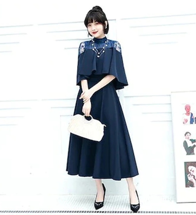 ドレス 結婚式 お呼ばれ パーディー ミモレ丈 パーティードレス レースドレス ワンピース おしゃれ フォーマル 二次会 パーティー お呼ばれ 演奏会 成人式