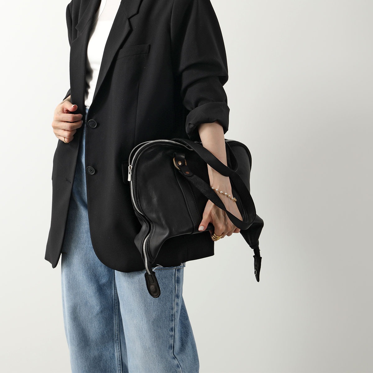 GUIDI グイディ トートバッグ SOFT HOURSE FULL GRAIN GB0 メンズ ソフトホースレザー 鞄 BLKT