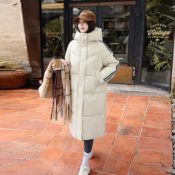 Qoo10] 新作 厚手中綿コート ロングコート ダウ