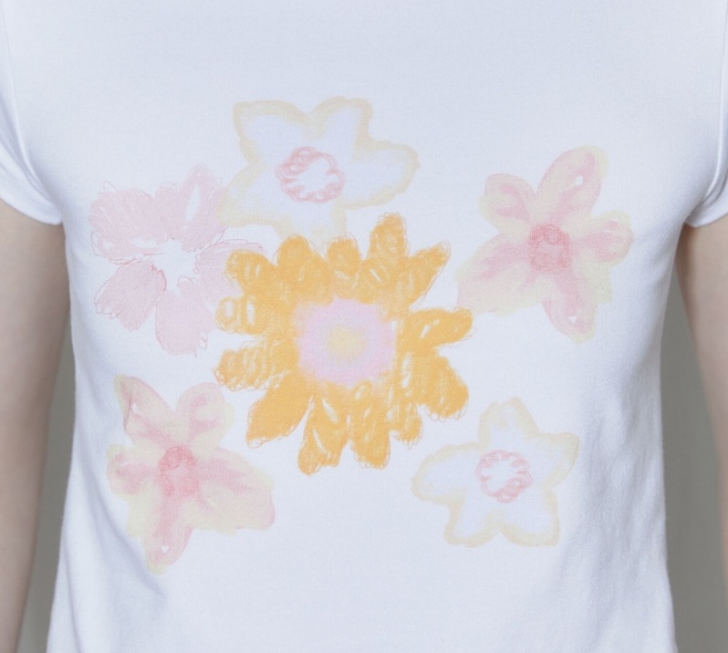 FLOWER CAP SLEEVE T-SHIRT (2 COLORS) mdprevattcaulkingandwaterproofing.com