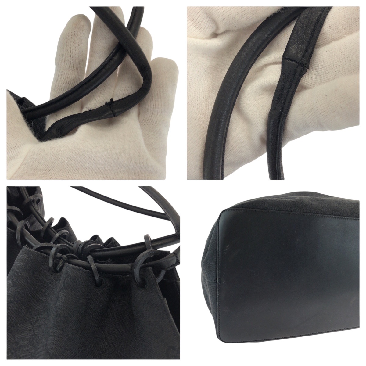 美品 ブラック 黒 ブラック金具 GGキャンバス 91379 巾着 ショルダーバッグ レディース 502469 美品 ブラック 黒 ブラック金具 GGキャンバス 91379 巾着 ショルダーバッグ レディース 502469