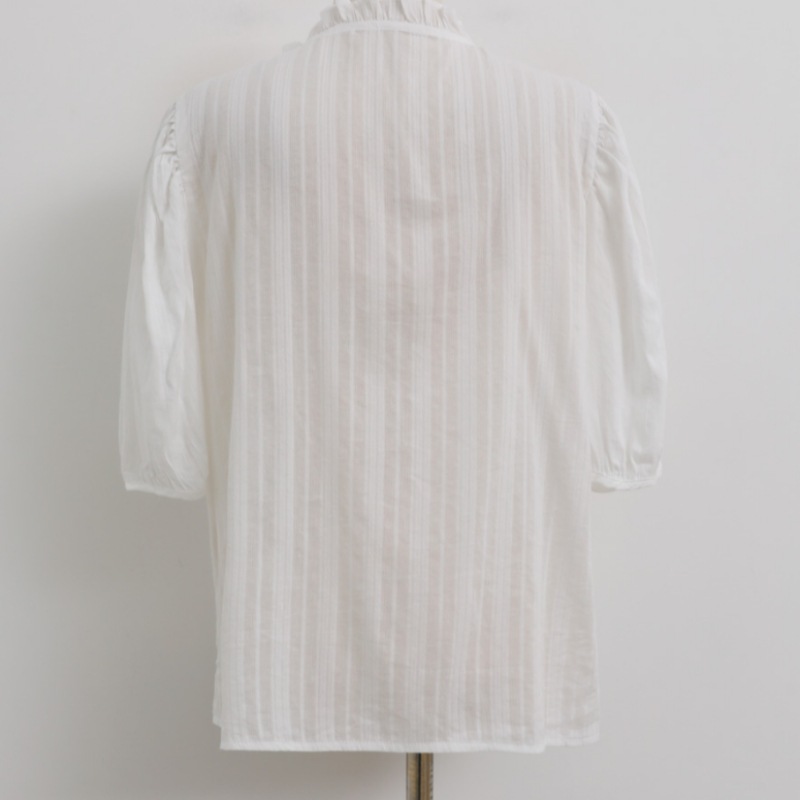 [イーブレットバイJSTYLE] イーブレットラセンティレースシャーリングブラウス Jスタイル