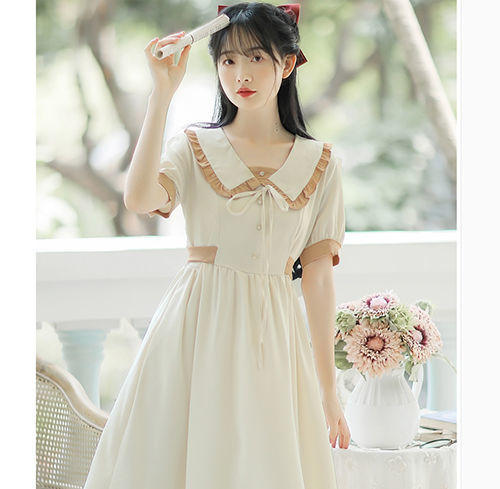 シフォンワンピース優しい風の妖精甘い白いスカート夏の妖精の女の子のドレス 通販でクリスマス