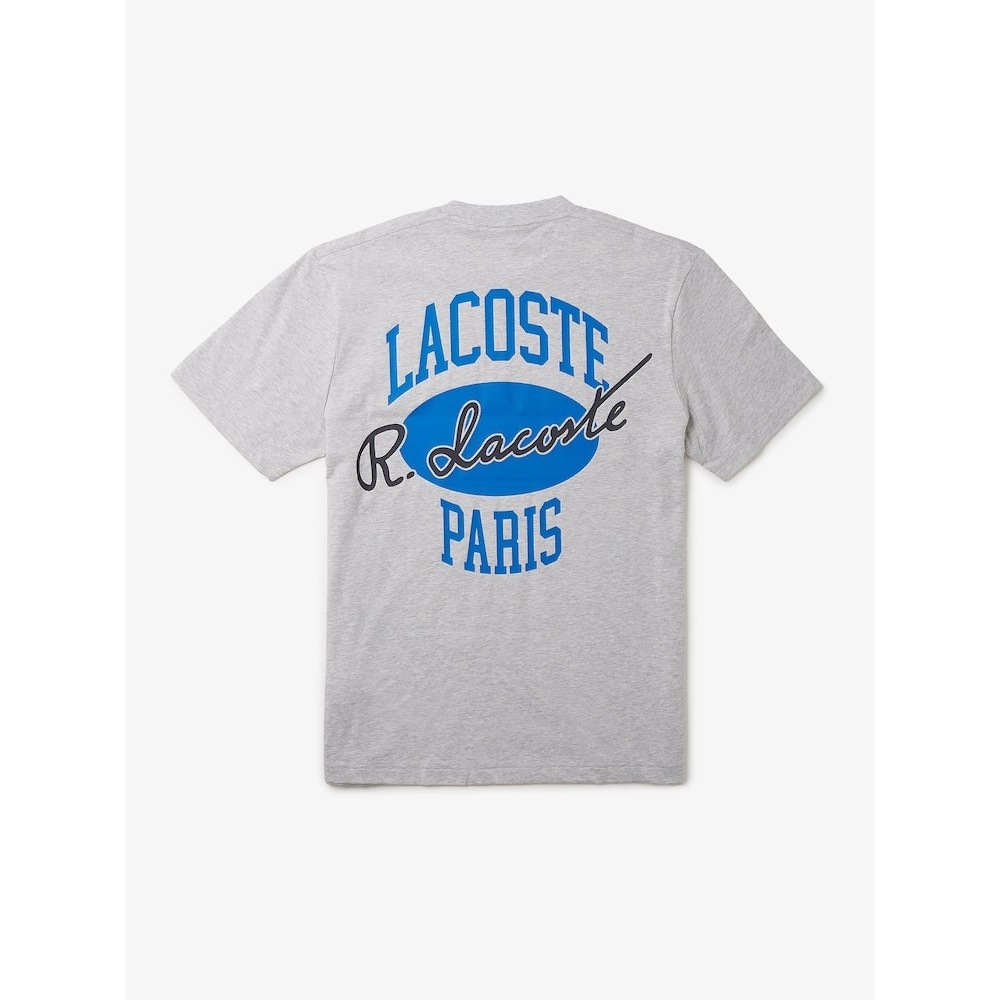 LACOSTE メンズカラーティッピングプリント & バックビッググラフィックマッチ T シャツ TH8590-54G CCA Q2NTH8590-54GCCA