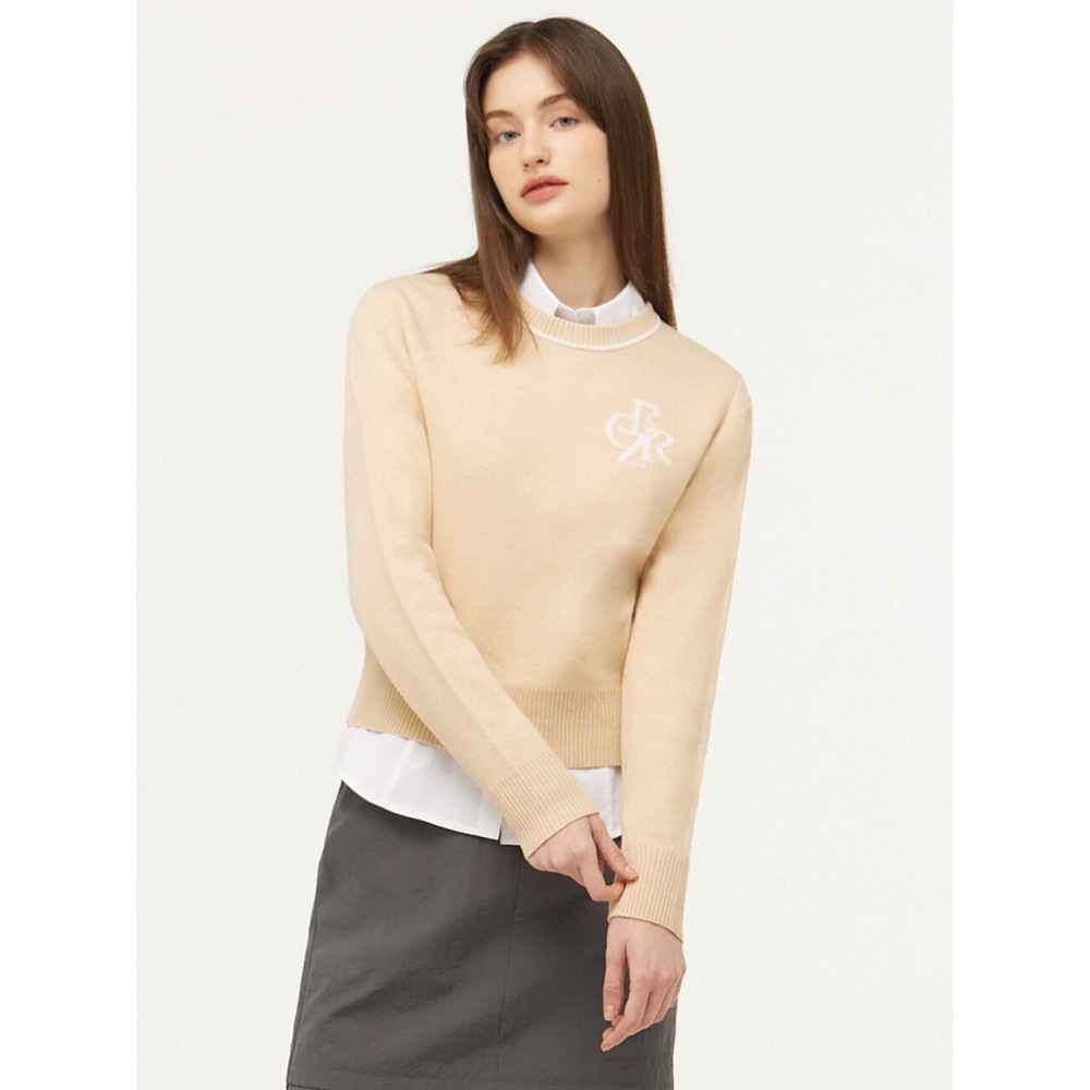 CITYBREEZE ロゴジャカードニット BEIGE