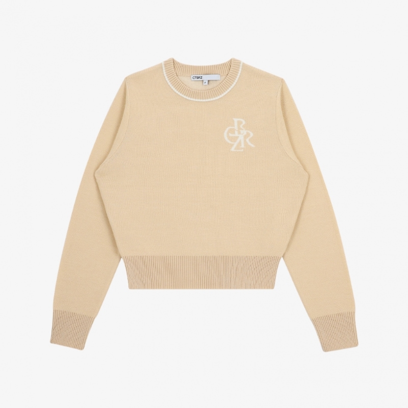 CITYBREEZE ロゴジャカードニット BEIGE