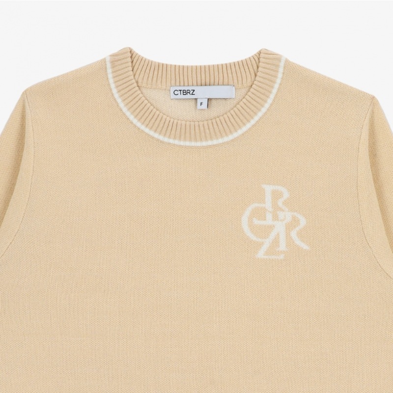 CITYBREEZE ロゴジャカードニット BEIGE