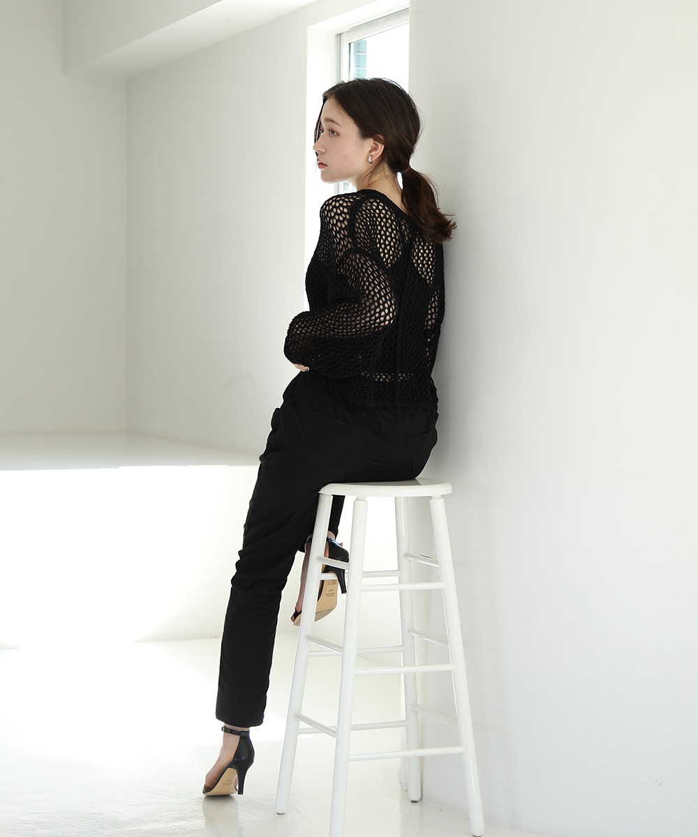 ウエストゴムテーパードツイルパンツ レディース デニムパンツ パンツ ジーンズ ボトムス 体型カバー 細見せ 美脚 ロング コットン 綿100 大人 無地 カジュアル テーパード 春夏秋冬
