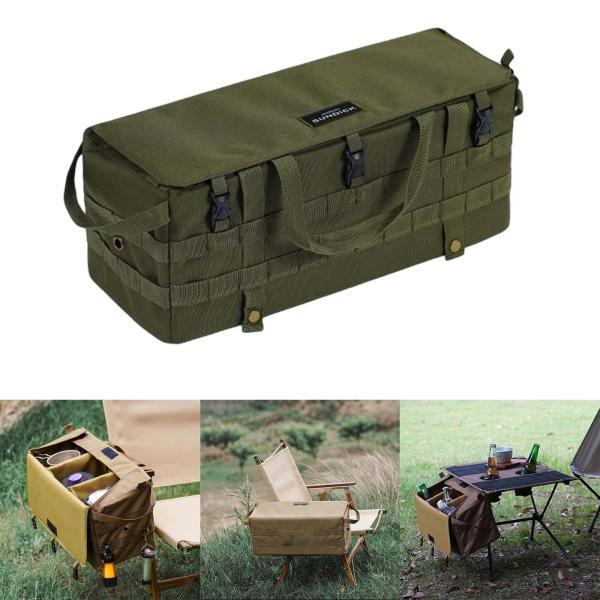アームレスト サイド オーガナイザー アウトドア マルチ ポケット キャンプ テーブル ストレージ バッグ グリーン