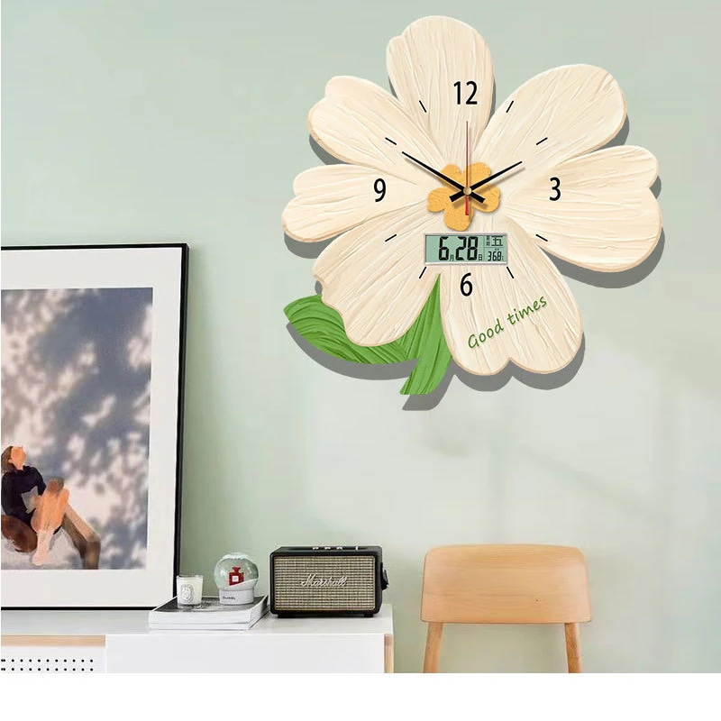 【かわいい掛け時計】新しい時計壁掛けクォーツ時計ホームリビング壁掛け時計サイレント寝室装飾時計クリエイティブパンチフリー壁掛け時計