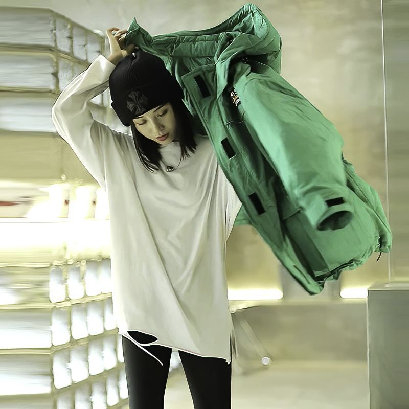 アウターダウンジャケットコート厚手ジャケット 流行り フード付き こうぐふう 裹起毛厚手 韓国版はデザイン感がゆったりしている セミロング 冬新作日系ダウンコットンジャケット 百掛け 快適 コーデ