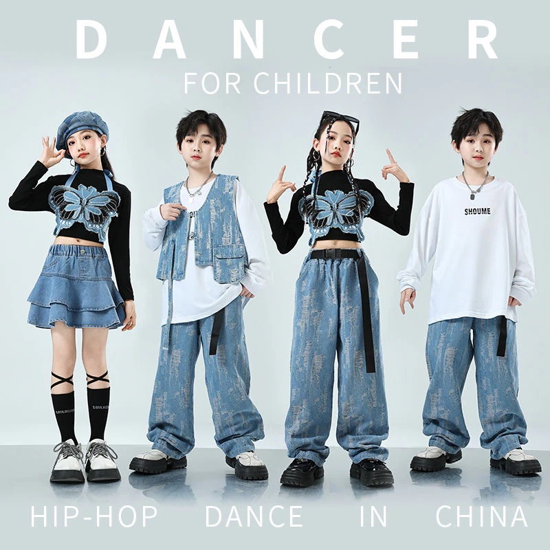子供の街のダンスの公演服の子供の女の子のカウボーイのスーツのジャズのダンスのhiphopのショーのファッション服のヒップホップ