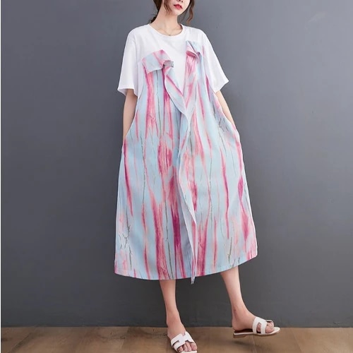 ワンピースtシャツワンピースレディースファッション韓国半袖夏服大きいサイズ