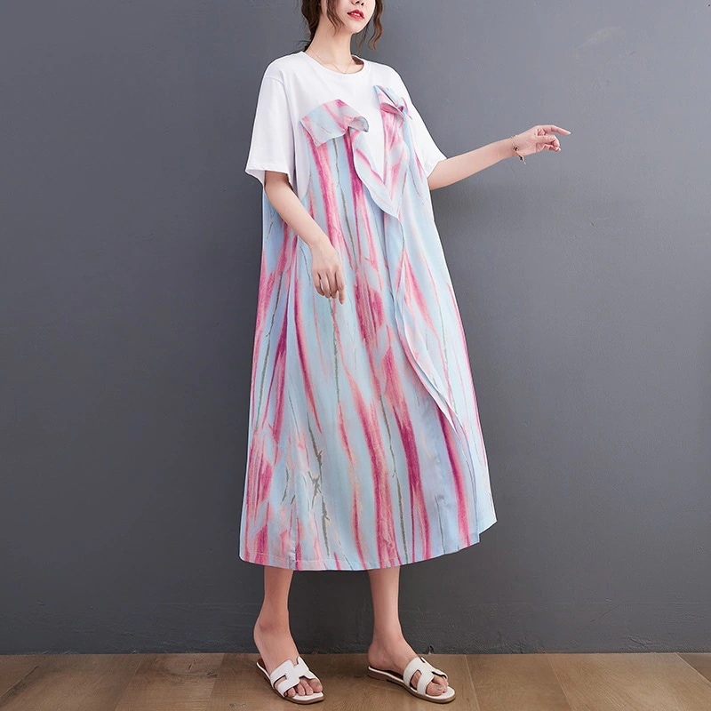 ワンピースtシャツワンピースレディースファッション韓国半袖夏服大きいサイズ