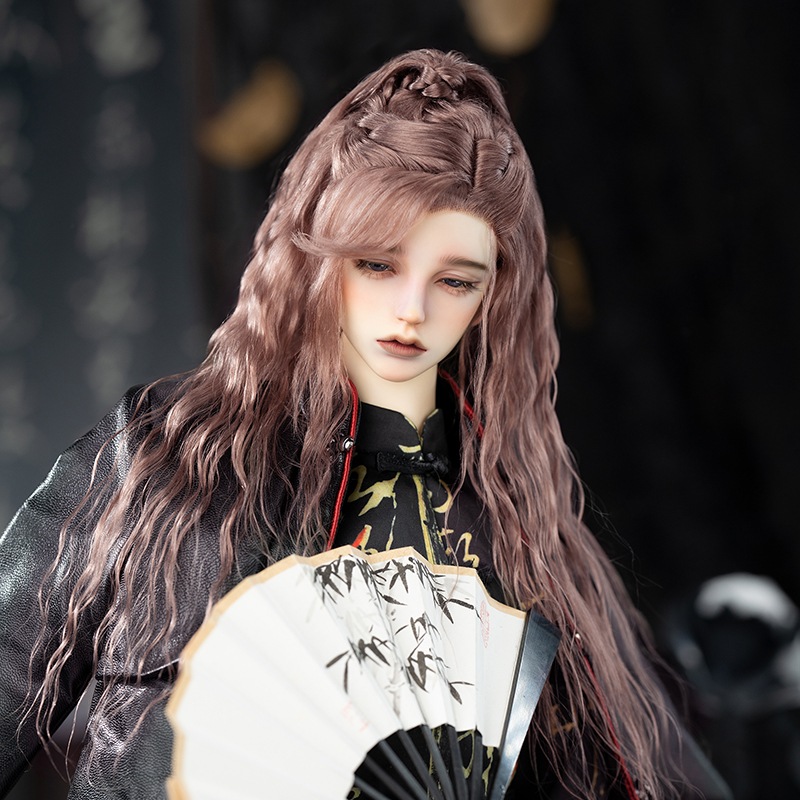 1/3 1/4 BJD ドール ウィッグ モヘア 古風 パーマ 富士額