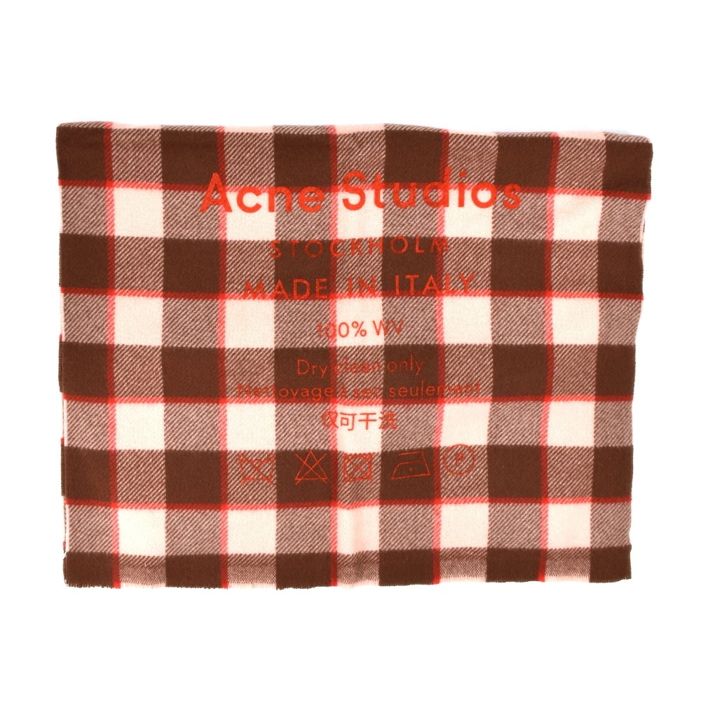 アクネストゥディオズ Acne Studios CA0026-AEV000 SCARF BROWN/PINK ロゴチェック スカーフ ストール ブラウン ピンク レディース[ca0026-aev000 アクネストゥディオズ Acne Studios CA0026-AEV000 SCARF BROWN/PINK ロゴチェック スカーフ ストール ブラウン ピンク レディース[ca0026-aev000