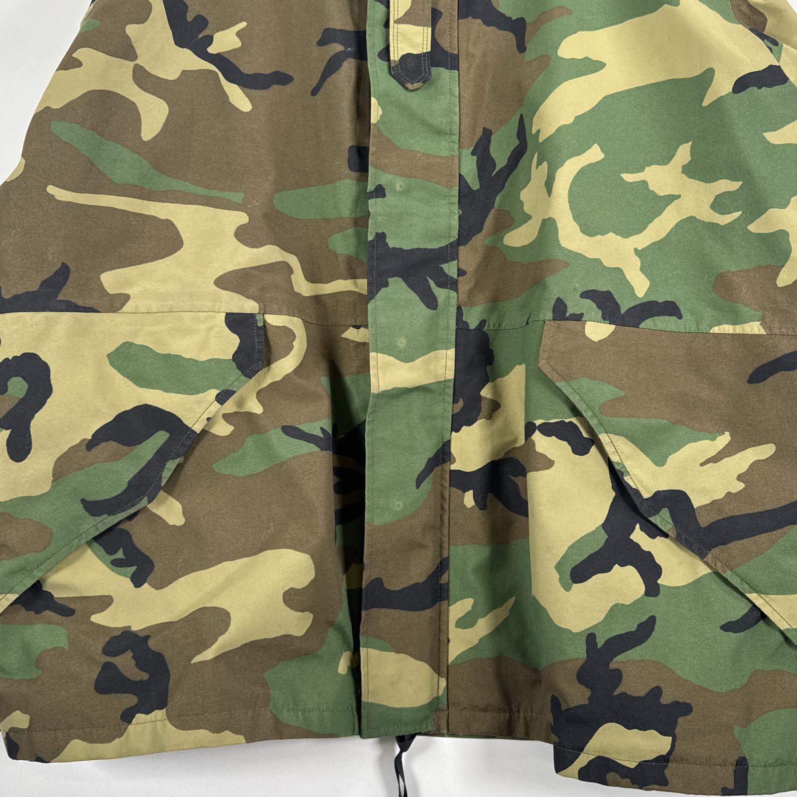 古着 90s/90年代 ヴィンテージ ミリタリージャケット ECWCS GORE-TEX ウッドランドカモ ゴアテックスパーカー 米軍 実物 Xlarge long メンズ