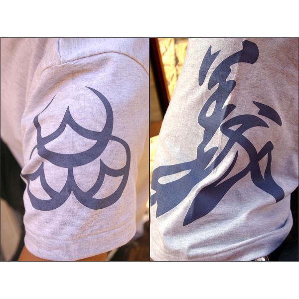 戦国武将Tシャツ (直江兼続 義) XSサイズ 半袖 綿100% 白杢(ホワイト) (Uネック おもしろ)