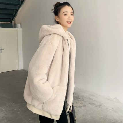韓国 ボア パーカー ジャケット フード付き アウターストリート 長袖 無地 ホームパーティーアイテム もこもこ ボア ラウンジウェア スケーター レディース かわいい 大人可愛い きれいめ シンプル