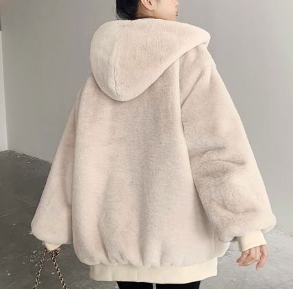 韓国 ボア パーカー ジャケット フード付き アウターストリート 長袖 無地 ホームパーティーアイテム もこもこ ボア ラウンジウェア スケーター レディース かわいい 大人可愛い きれいめ シンプル