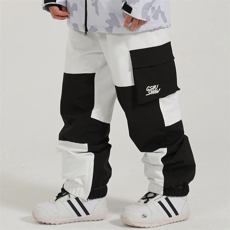 スノーボード ウェア パンツ 単品 切り替え メンズ レディース スノーウェア スキーウェア スノボ 配色 防風防水防雪防寒保温通気 耐摩擦 韓国
