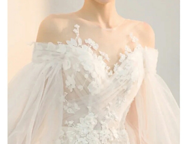 2025ins大人気 新作ウェディングドレス オフショルダー 白 花柄 オシャレ 可愛い チュール ドレス 二次会ドレス 結婚式ドレス 姫系 お姫様 トレーンドレス ウェディング 袖あり 長袖 パフ 2025ins大人気 新作ウェディングドレス オフショルダー 白 花柄 オシャレ 可愛い チュール ドレス 二次会ドレス 結婚式ドレス 姫系 お姫様 トレーンドレス ウェディング 袖あり 長袖 パフ