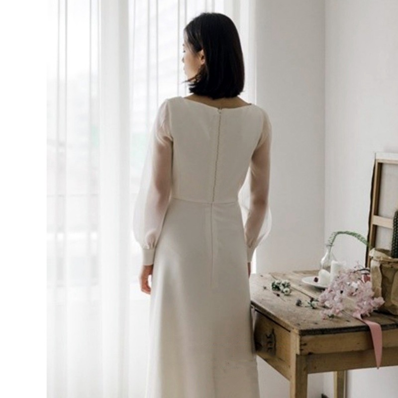 パーティードレスウェディングドレス 花嫁 結婚式 ワンピース シンプル ウエディングドレス 安い 花嫁 フォトウエディング 結婚式　ドレス お呼ばれドレス 同窓会 ドレス 韓国ファッション