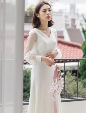 パーティードレスウェディングドレス 花嫁 結婚式 ワンピース シンプル ウエディングドレス 安い 花嫁 フォトウエディング 結婚式　ドレス お呼ばれドレス 同窓会 ドレス 韓国ファッション