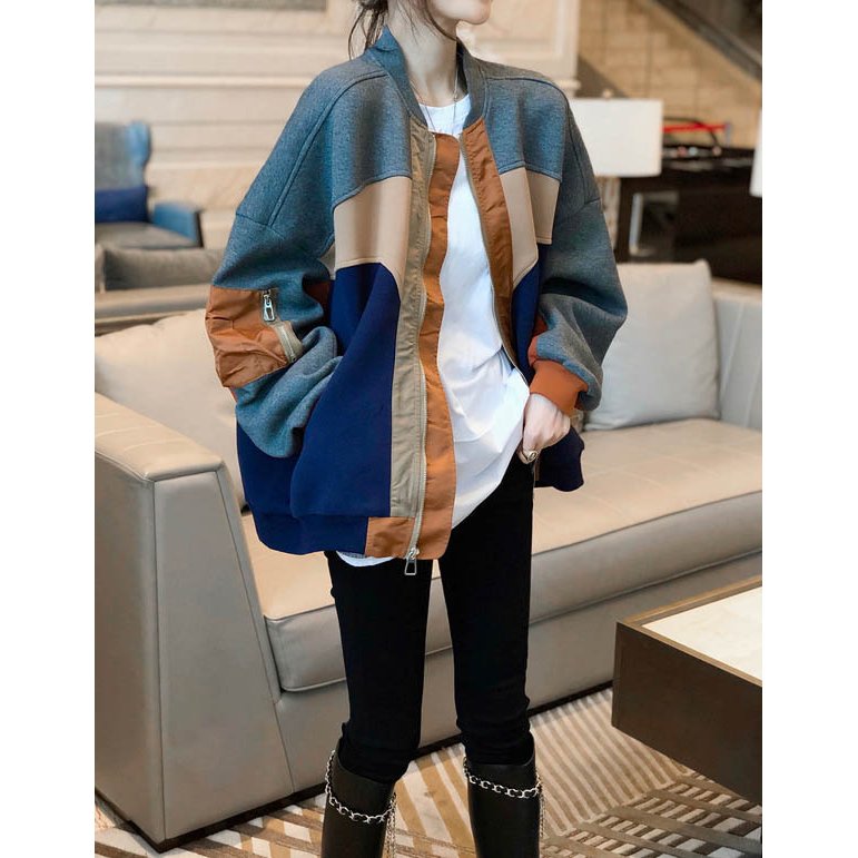 ジャケット ファスナー 配色 切り替え ポケット レディース アウター ジャケット ファスナー 配色 切り替え ポケット レディース アウター