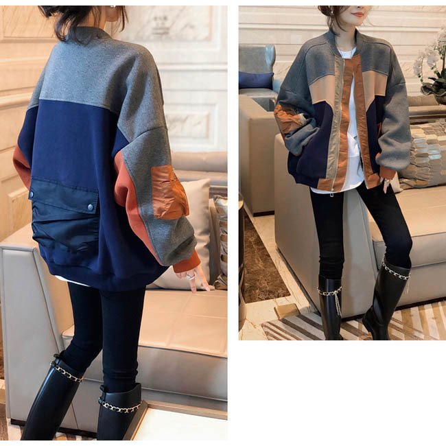 ジャケット ファスナー 配色 切り替え ポケット レディース アウター ジャケット ファスナー 配色 切り替え ポケット レディース アウター