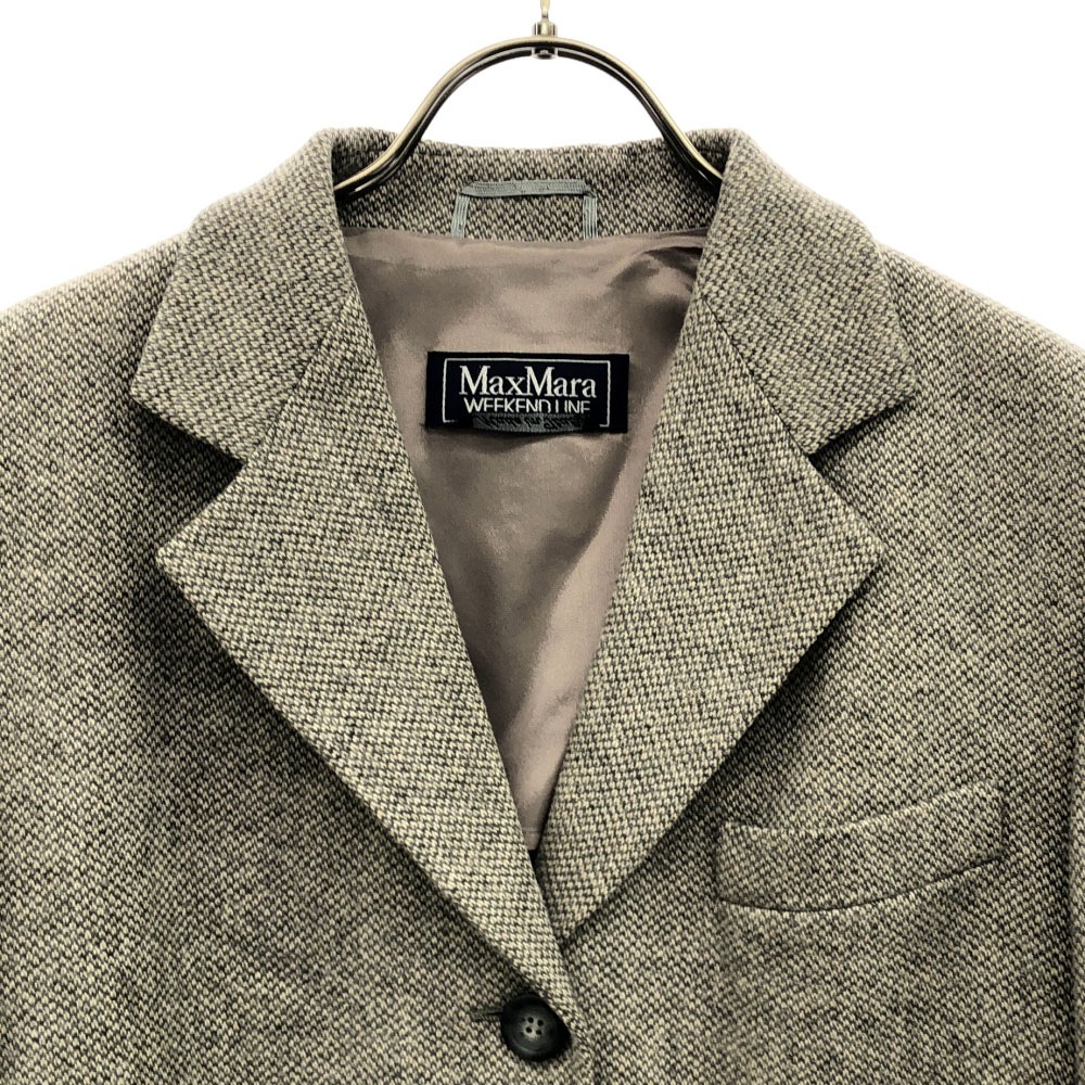 マックスマーラ ウイークエンドライン イタリア製 ウールブレンド テーラードジャケット 42 グレー系 Max Mara WEEKEND LINE サイドベンツ レディース マックスマーラ ウイークエンドライン イタリア製 ウールブレンド テーラードジャケット 42 グレー系 Max Mara WEEKEND LINE サイドベンツ レディース