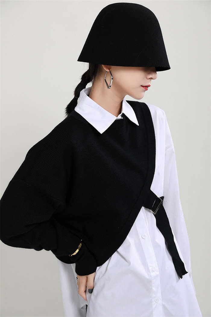 ニットベスト ブラウスセット 変形デザイン アシンメトリー トップス レディース ニットベスト ブラウス シャツ レディース 春 トップス 長袖 ニット ベスト 2点セット レイヤード 重ね着 モード ニットベスト ブラウスセット 変形デザイン アシンメトリー トップス レディース ニットベスト ブラウス シャツ レディース 春 トップス 長袖 ニット ベスト 2点セット レイヤード 重ね着 モード