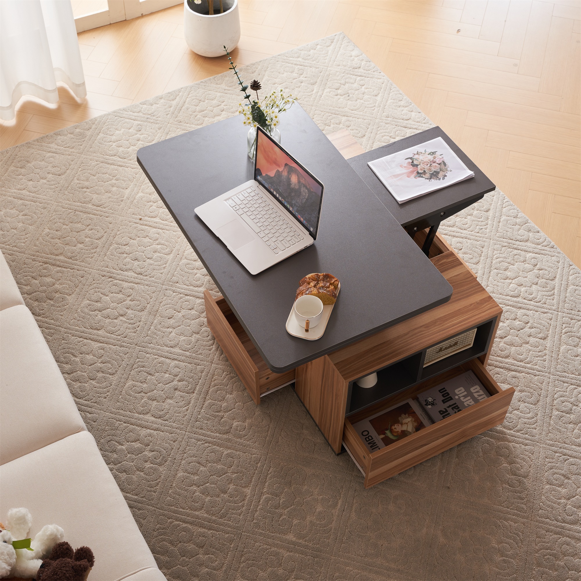 【国内で発送&送·料·無·料】テーブル センターテーブル 高さ調節可能 昇降式テーブル 幅100 天板昇降 折りたたみ ダイニングテーブル【ナチュラル】318 多機能 引出し 【国内で発送&送·料·無·料】テーブル センターテーブル 高さ調節可能 昇降式テーブル 幅100 天板昇降 折りたたみ ダイニングテーブル【ナチュラル】318 多機能 引出し