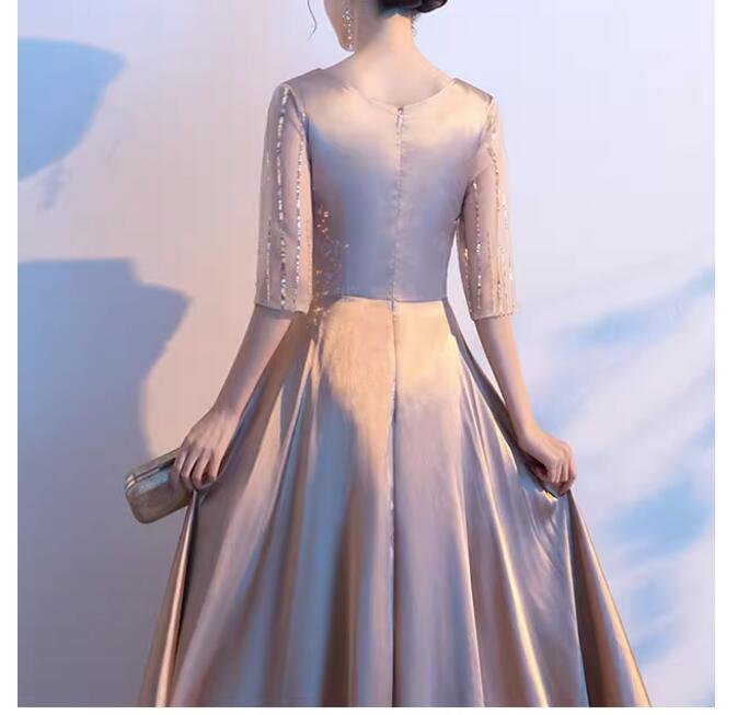 「品質良い」ロングドレス マキシワンピース プリンセスドレス 花嫁 結婚式ドレス 二次会 演奏会 発表会 披露宴 ウエディングドレス パーディードレス 上品 袖あり 20代 30代 40代「S3XL」