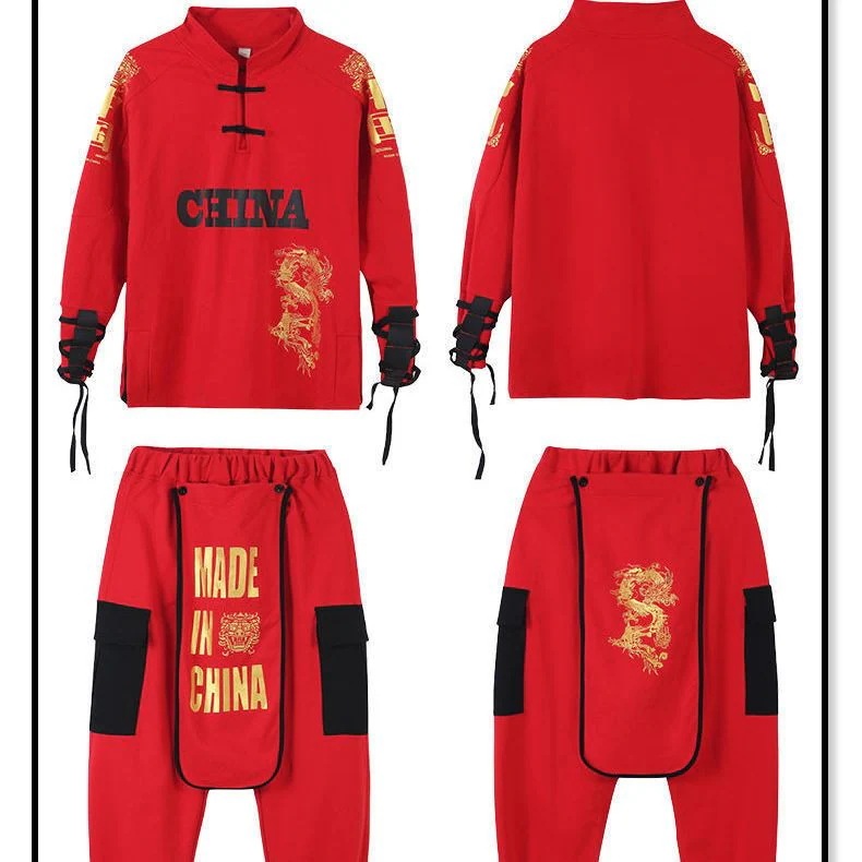 【1407人コレクション】子供街舞セット男の子ヒップホップ国潮装唐装童装元日漢服中国風演出服クール 【1407人コレクション】子供街舞セット男の子ヒップホップ国潮装唐装童装元日漢服中国風演出服クール