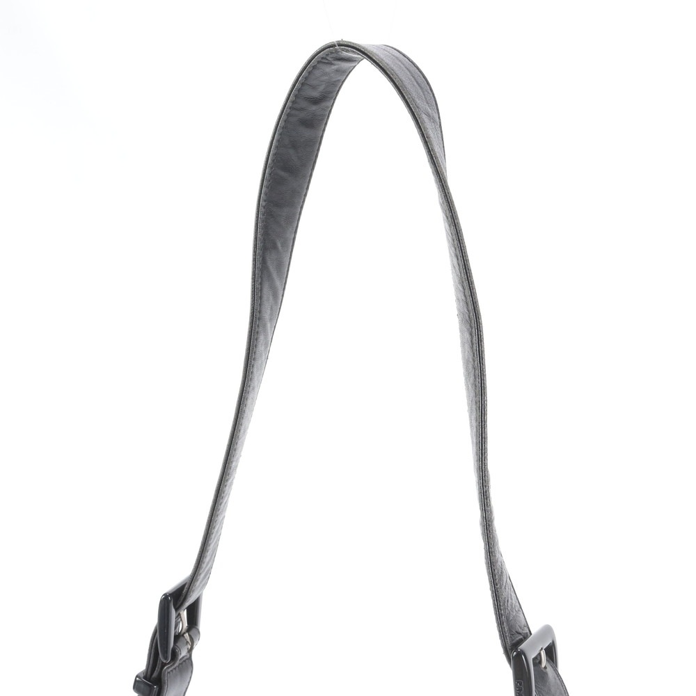 美品 レザー×ナイロン ショルダーバッグ 肩掛け トート ハンド ブラック 黒 レディース RUE CQ20-7 中古